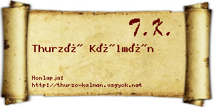 Thurzó Kálmán névjegykártya